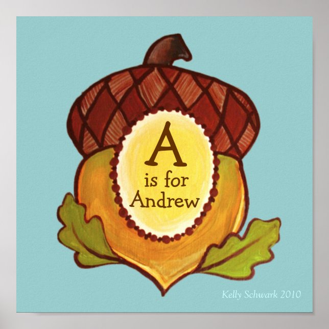 A is for Acorn (Mighty Oak in Progress) Canvas Poster (Front)