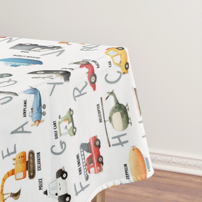 A is for Airplane B is for Bus - abc transportatio Tablecloth (In Situ)