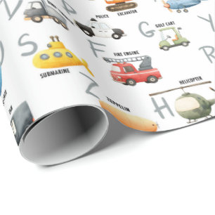 A is for Airplane B is for Bus - abc transportatio Wrapping Paper