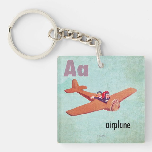 A is for Airplane Keychain (Front)
