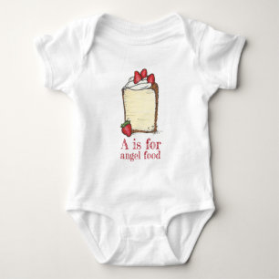 A is for Angel Food Strawberry Angelfood Cake Food Baby Bodysuit
