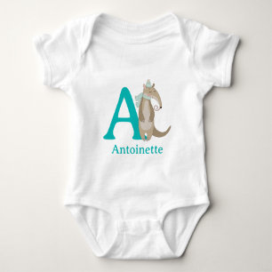 A is for Anteater Personalize Baby Bodysuit