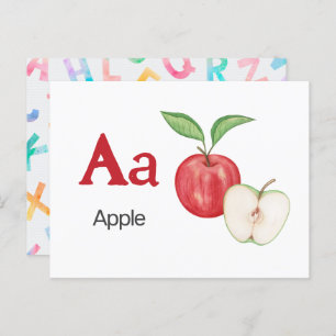 A is for Apple - Alphabet Flash Card