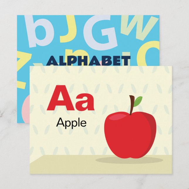 A is for Apple - Alphabet Flash Card (Front/Back)