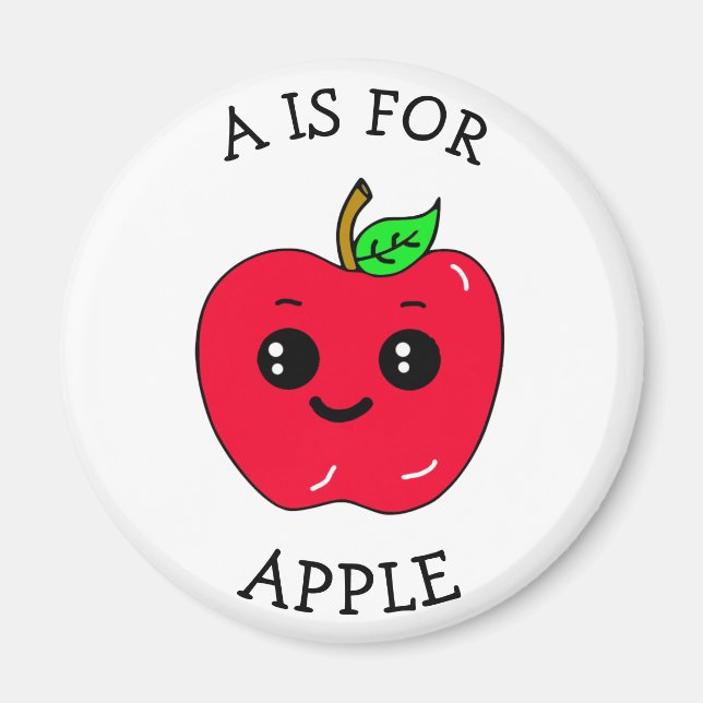 A is for Apple Educational  Magnet (Front)