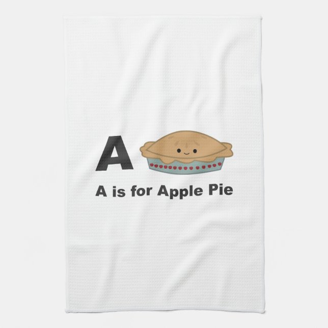 A is for Apple Pie Kitchen Towel (Vertical)