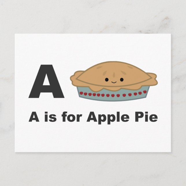 A is for Apple Pie Postcard (Front)