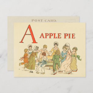 A Is For Apple Pie Vintage Restored Postcard