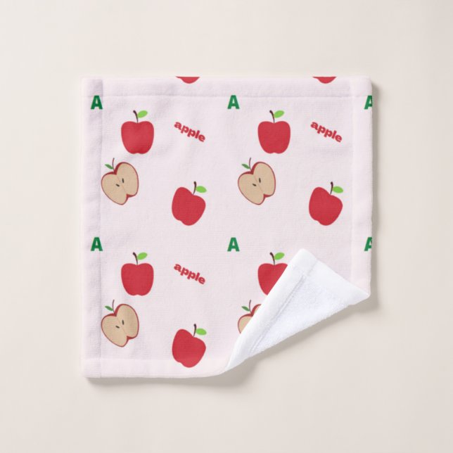 A is for apple pink wash cloth (Wash Cloth)