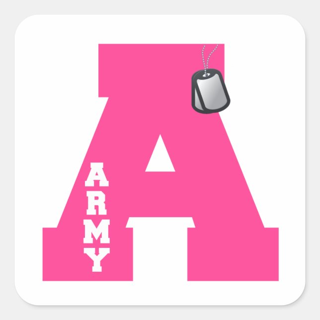 A is for Army Square Sticker (Front)