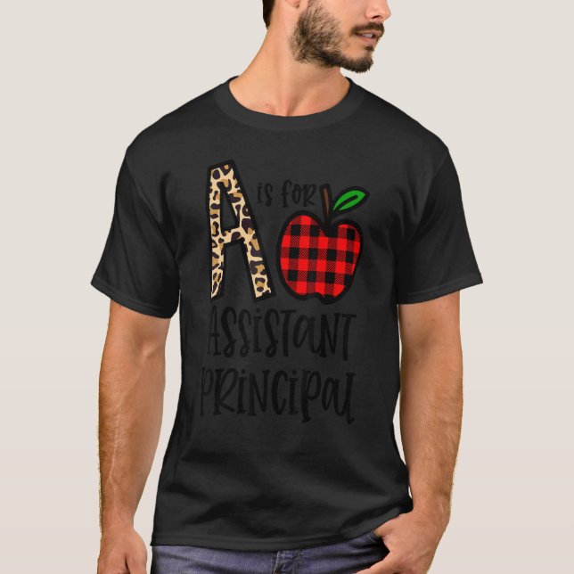 A Is For Assistant Principal Teacher Leopard Buffa T-Shirt (Front)