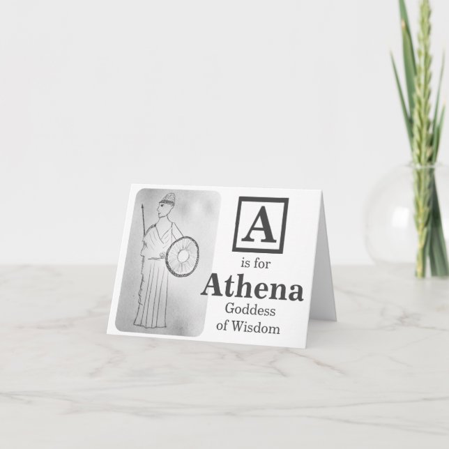 A is for Athena goddess of wisdom Card (Front)