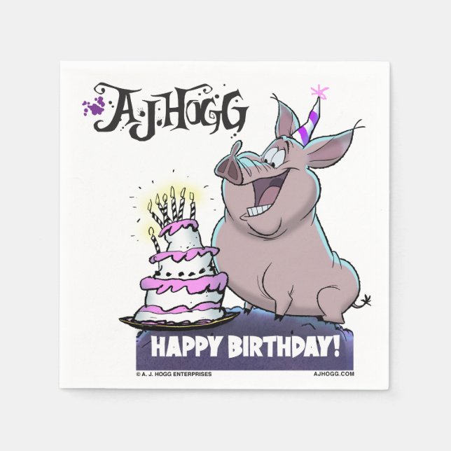 A. J. HOGG "HAPPY BIRTHDAY!" PARTY NAPKINS (Front)
