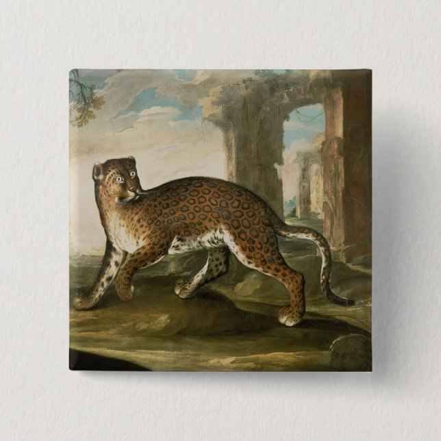A Jaguar 2 Inch Square Button (Front)