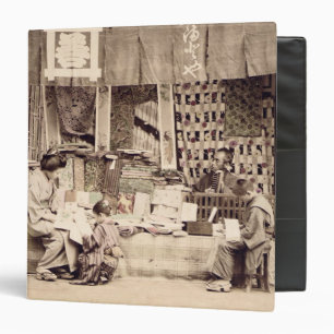 A Japanese cloth store, c.1890 (hand coloured phot Binder