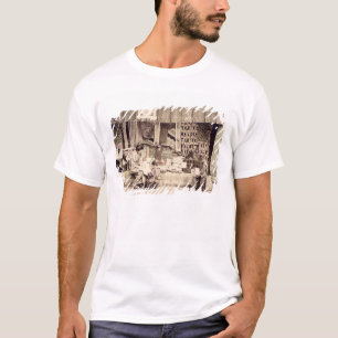 A Japanese cloth store, c.1890 (hand coloured phot T-Shirt