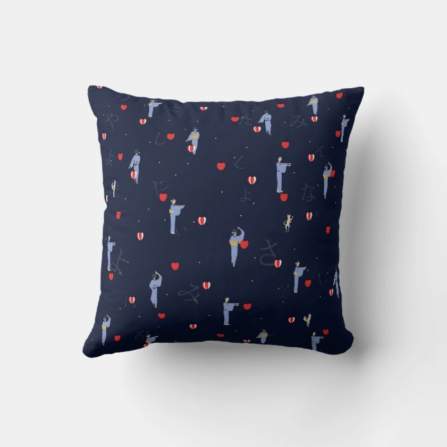 A Japanese summer night 3 Throw Pillow (Back)