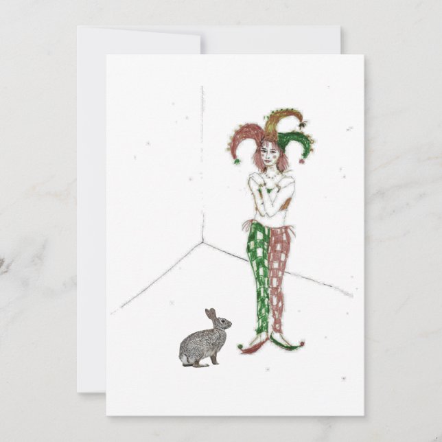 A jester and a rabbit  invitation (Front)