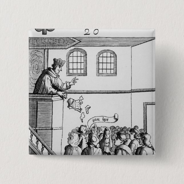 A Jesuit Preaching Against Our Bible 2 Inch Square Button (Front)