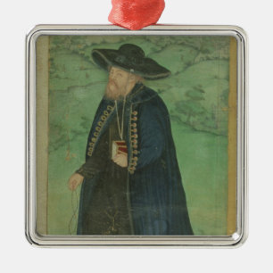 A Jesuit priest, inscribed in Persian: 'Jahangir S Metal Ornament
