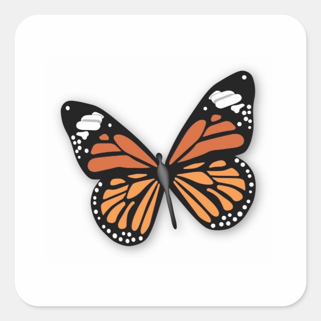 A Jewelled Monarch Butterfly Square Sticker (Front)
