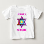 A Jewish Princess Baby T-Shirt<br><div class="desc">Jewish gifts and personalized gift ideas for Jewish holidays including Hanukkah, Passover, Bas and Bar Mitzvah special occasions featuring traditional Judaism and modern themes. Jewish Princess baby gifts, birthday presents and home decor with Star of David and Hebrew looking writing.</div>