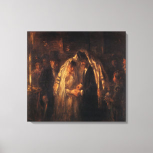 A Jewish Wedding by Jozef Israels - Circa 1903 Canvas Print
