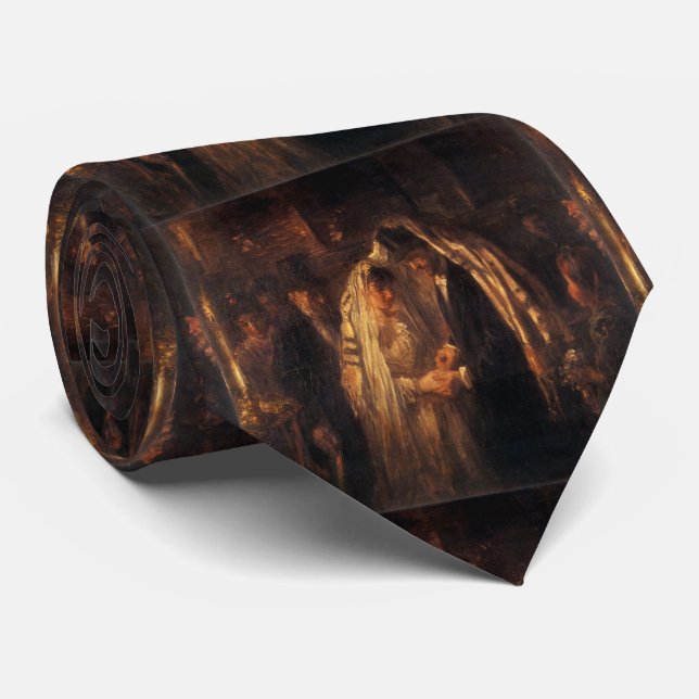A Jewish Wedding by Jozef Israels - Circa 1903 Tie (Rolled)