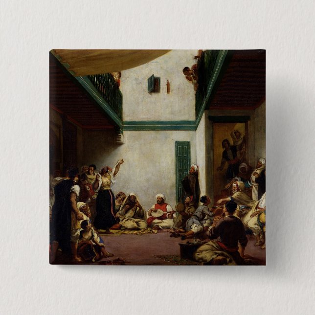 A Jewish wedding in Morocco, 1841 2 Inch Square Button (Front)