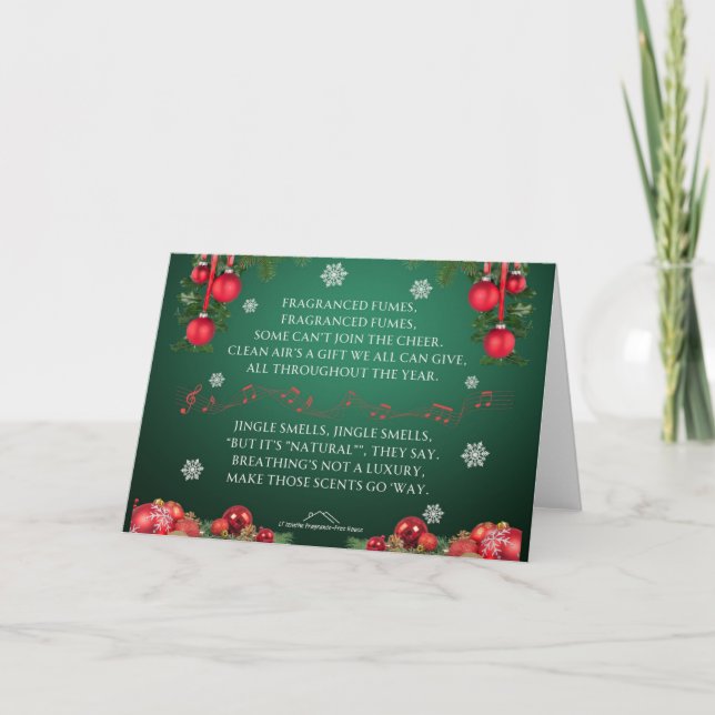A Jingle Bells Holiday Parody - Jingle Smells Thank You Card (Front)