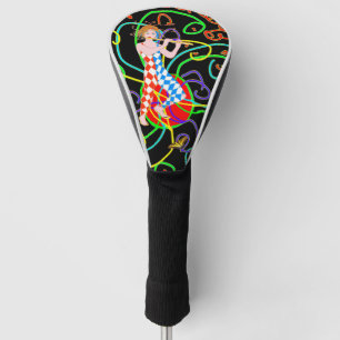 A joker playing flute golf head cover