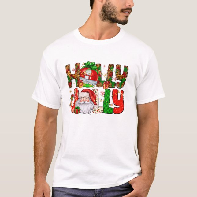 A Jolly Christmas Ball And Sa T-Shirt (Front)