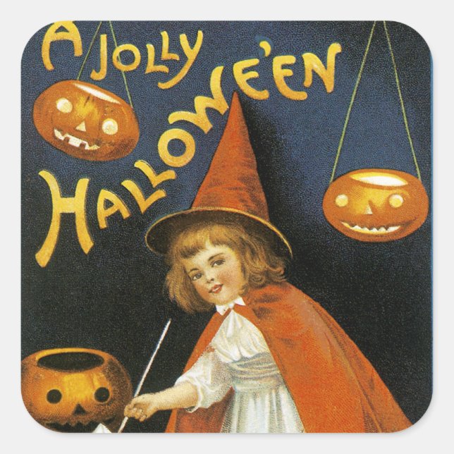 A Jolly Halloween Square Sticker (Front)