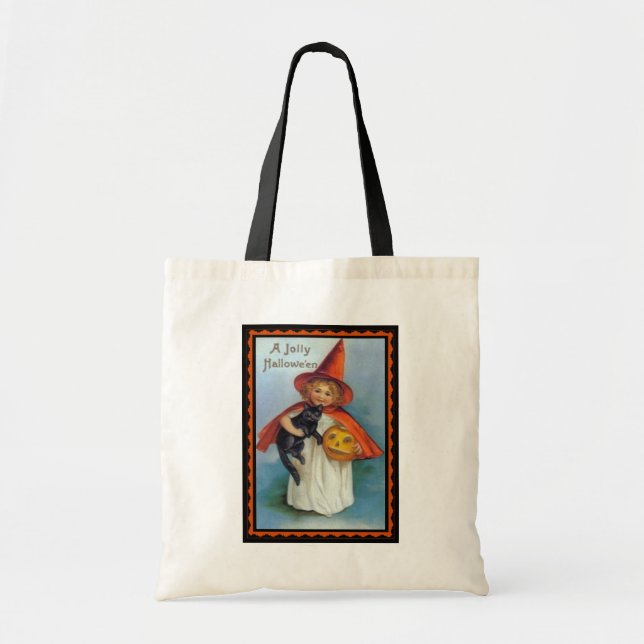 A Jolly Halloween Witch  Canvas Tote Bag (Front)