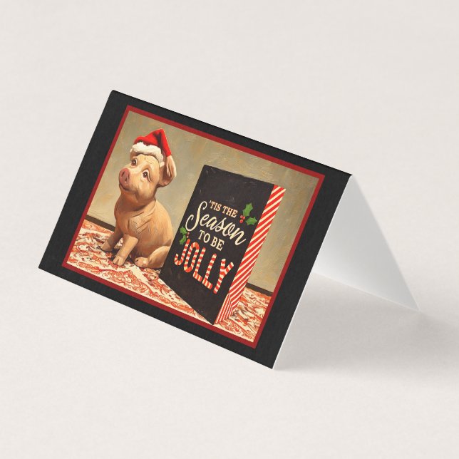 A Jolly Santa Pig - Christmas Fun Card (Front)