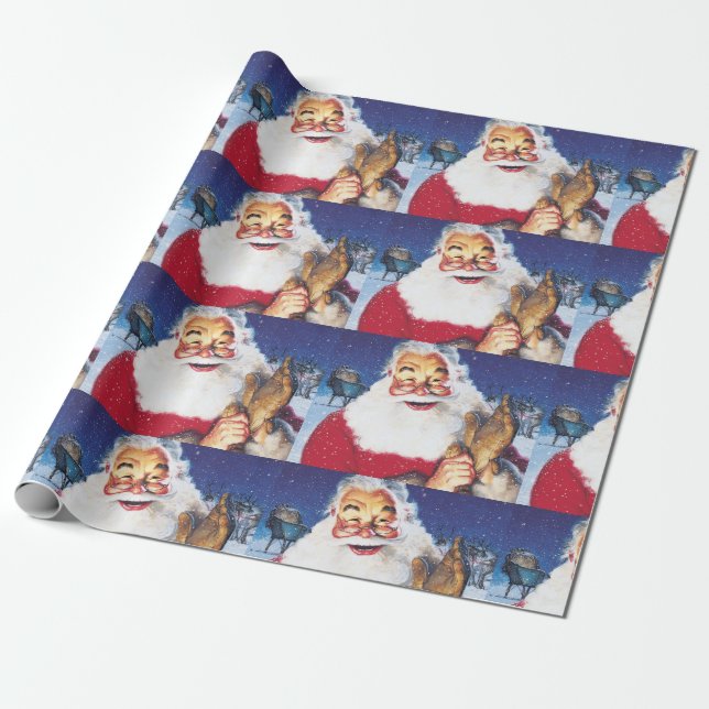 a jolly santa wrapping paper (Unrolled)