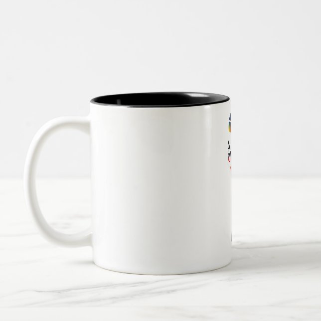 A journey of 100 miles Two-Tone coffee mug (Left)