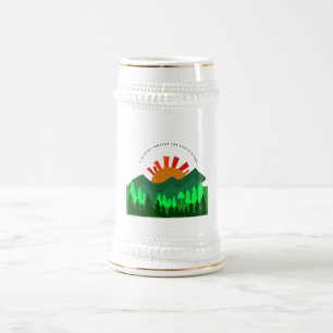 A Journey Through the Silent Slopes Retro Mountain Beer Stein