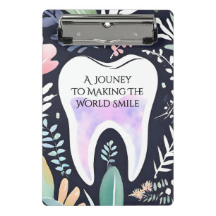 A Journey to Smile: Boho Floral Dental Sudent Gift Mini Clipboard