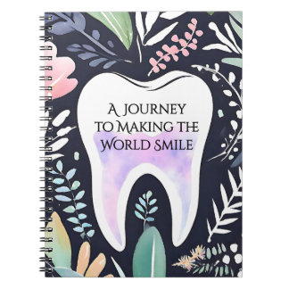 A Journey to Smile: Boho Floral Dental Sudent Gift Notebook