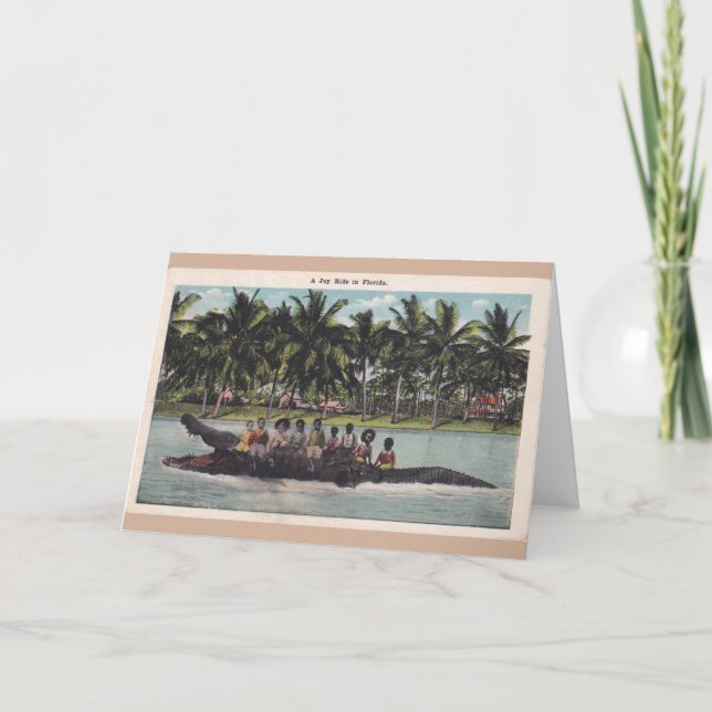 "A Joy Ride in Florida" Black Americana Card (Front)