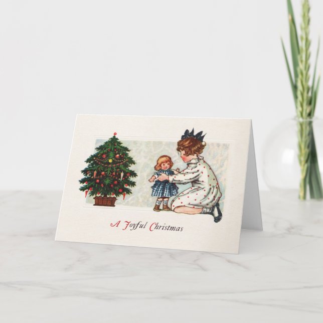 A Joyful Christmas - vintage Holiday Card (Front)