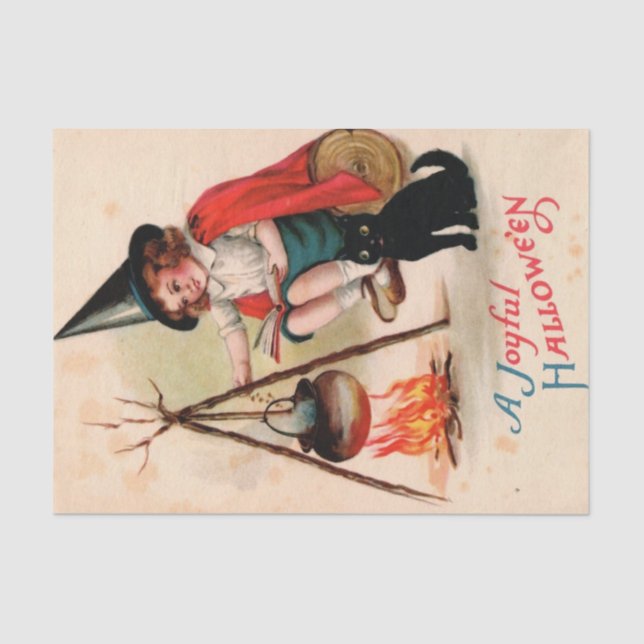 A Joyful Halloween by Ellen Clapsaddle Tissue Paper (Front)