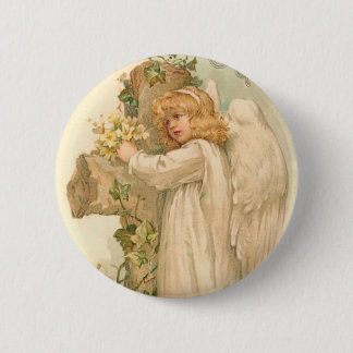 A Joyous Easter Angel Vintage Easter 2 Inch Round Button