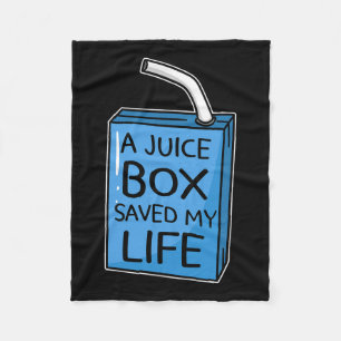 A Juice Box Saved My Life Diabetes Awareness Blue  Fleece Blanket