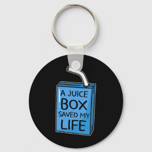 A Juice Box Saved My Life Diabetes Awareness Blue Keychain