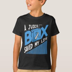 A Juice Box Saved My Life Diabetes Dm Blue Awarene T-Shirt