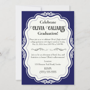 A Kaleidoscope of Celebration: Navy Blue Invitation