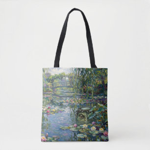 A kappa has been added to Claude Monet's "Water Li Tote Bag