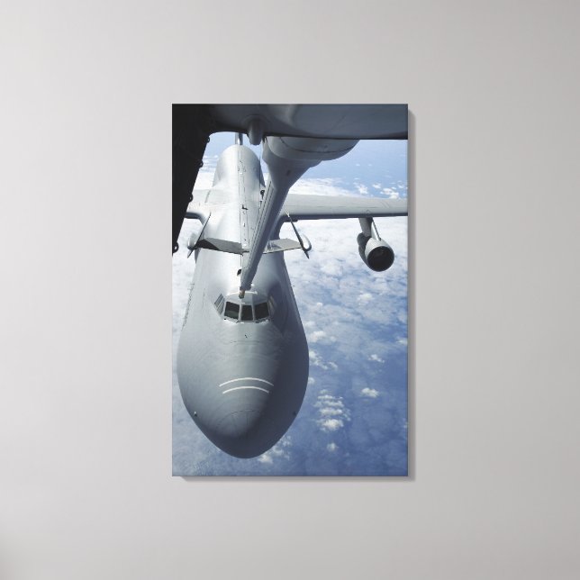 A KC-10 Extender prepares to refuel a C-5 Galax Canvas Print (Front)